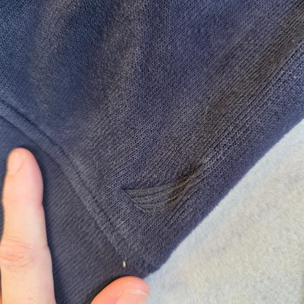 Nautica Mens Shawl Collar Pullover Sweater Navy Blue 100% Cotton Large